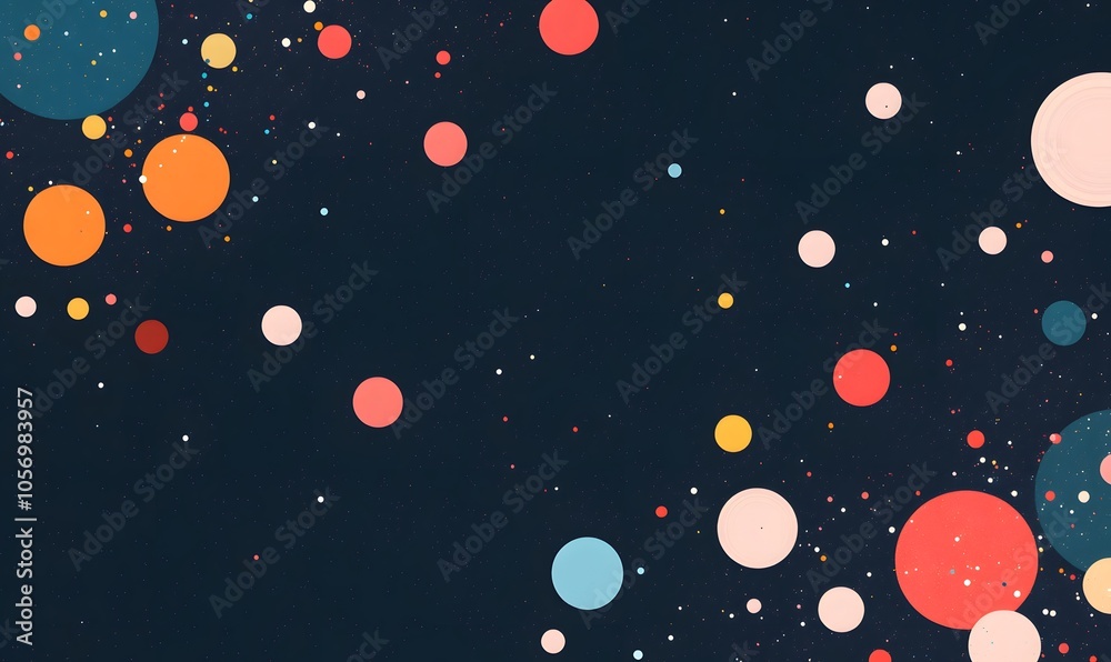 Illustration full of colorful dots on a black background, Generative AI Illustration full of colorful dots on a black background, Generative AI
