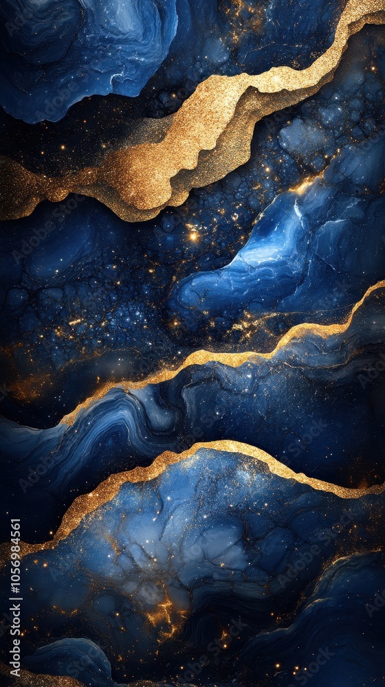 Navy Dreams, a mesmerizing blend of deep navy blue and shimmering gold streaks flowing in an abstract dance, evoking elegance and depth. Navy Dreams, a mesmerizing blend of deep navy blue and shimmering gold streaks flowing in an abstract dance, evoking elegance and depth.