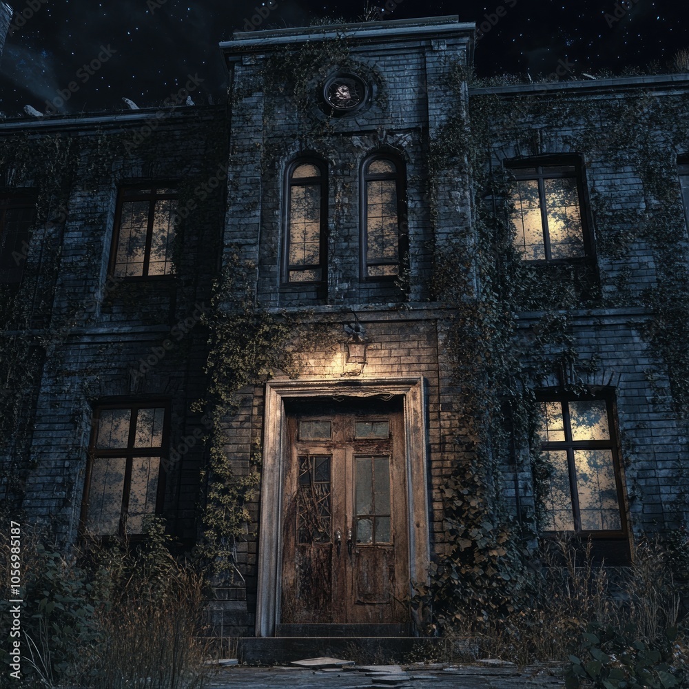 Fototapeta premium Abandoned Mansion at Night