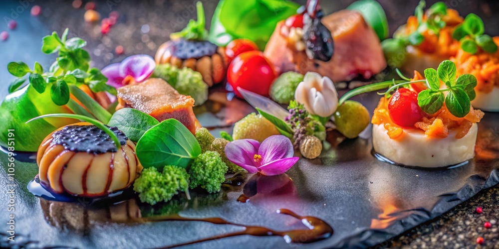 Abstract Black Food Photography on Black Background for Unique Culinary Art Abstract Black Food Photography on Black Background for Unique Culinary Art