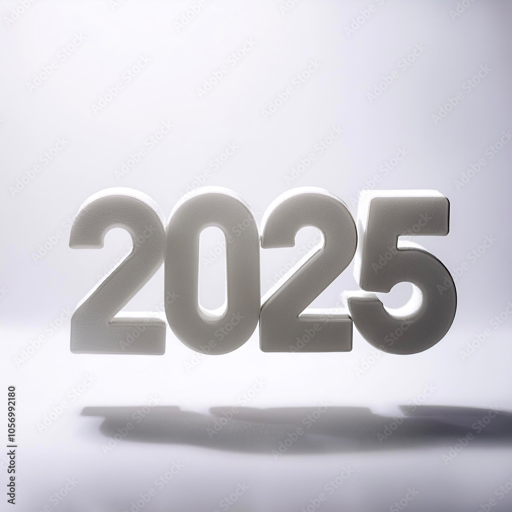 combined numbers 2025 floating or flying isolated white background combined numbers 2025 floating or flying isolated white background