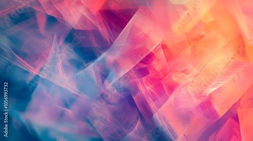 Abstract Background with Intertwined Layers of Pink, Orange, and Blue Hues