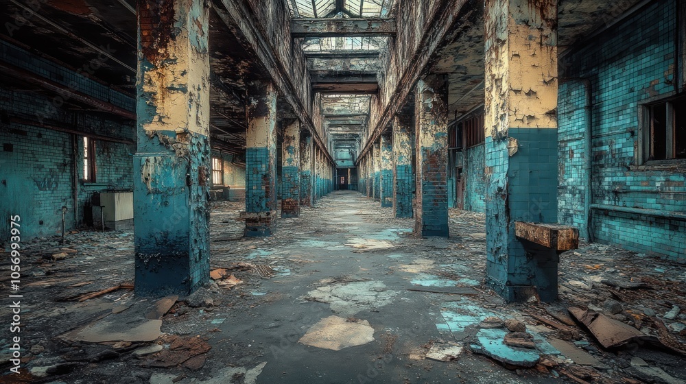 Eerie Silence Abandoned Urban Decay and the Feeling of Loneliness, A Haunting Photo of Decaying Architecture in an Empty City Street Eerie Silence Abandoned Urban Decay and the Feeling of Loneliness, A Haunting Photo of Decaying Architecture in an Empty City Street