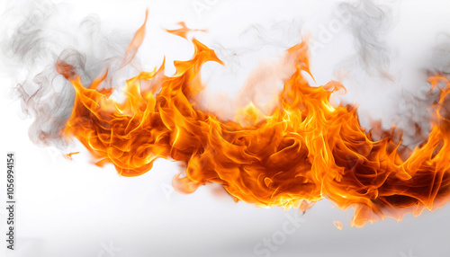 Fire flames floating or flying isolated white background