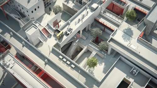 Create captivating 3D illustrations of emergency evacuation plans for buildings and public spaces