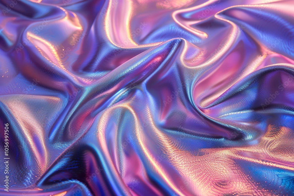 A purple fabric with a shiny, metallic texture
