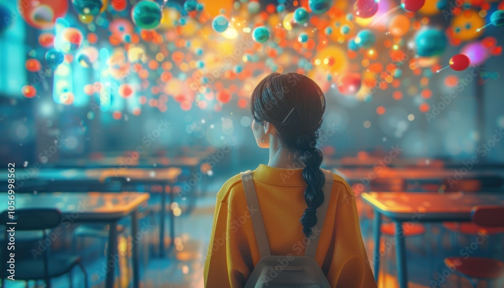 Obraz premium The Future of Learning Innovative Education Trends with Human Interaction, Fostering Collaboration and Personalized Learning Experiences in a Vibrant Classroom Setting