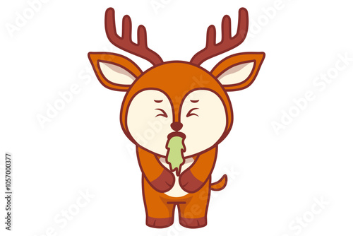 Cute Deer Throwing Up Illustration