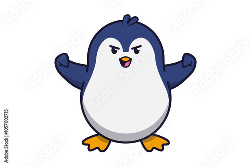 Cute Penguin Angry Illustration