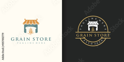 Grain shop logo design for bakery food processing