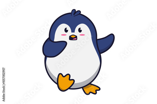 Cute Penguin Panic Illustration