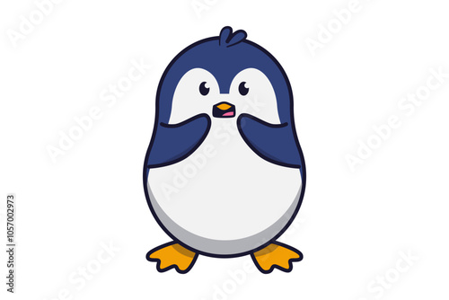 Cute Penguin Surprised Illustration