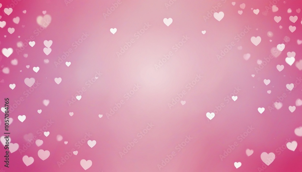 Romantic Pink Bokeh Hearts Background for Valentine's Day Greeting Card Romantic Pink Bokeh Hearts Background for Valentine's Day Greeting Card