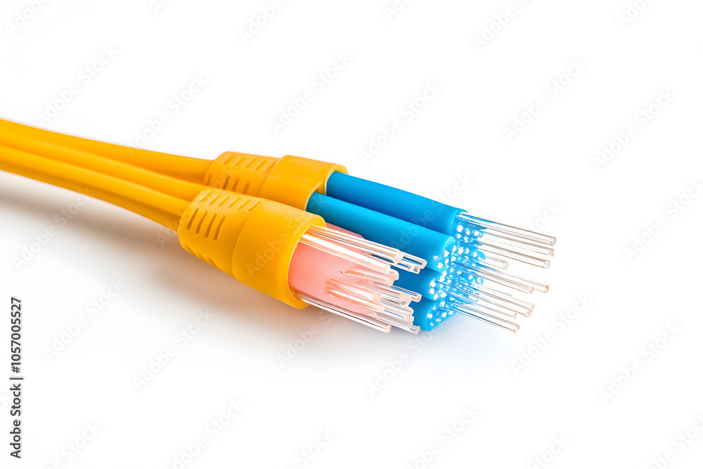 Fiber optic cables isolated on white background Fiber optic cables isolated on white background