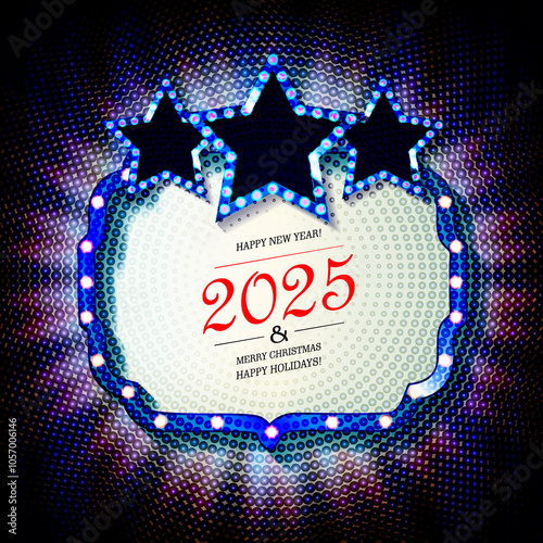Simple Happy New Year 2025 poster design