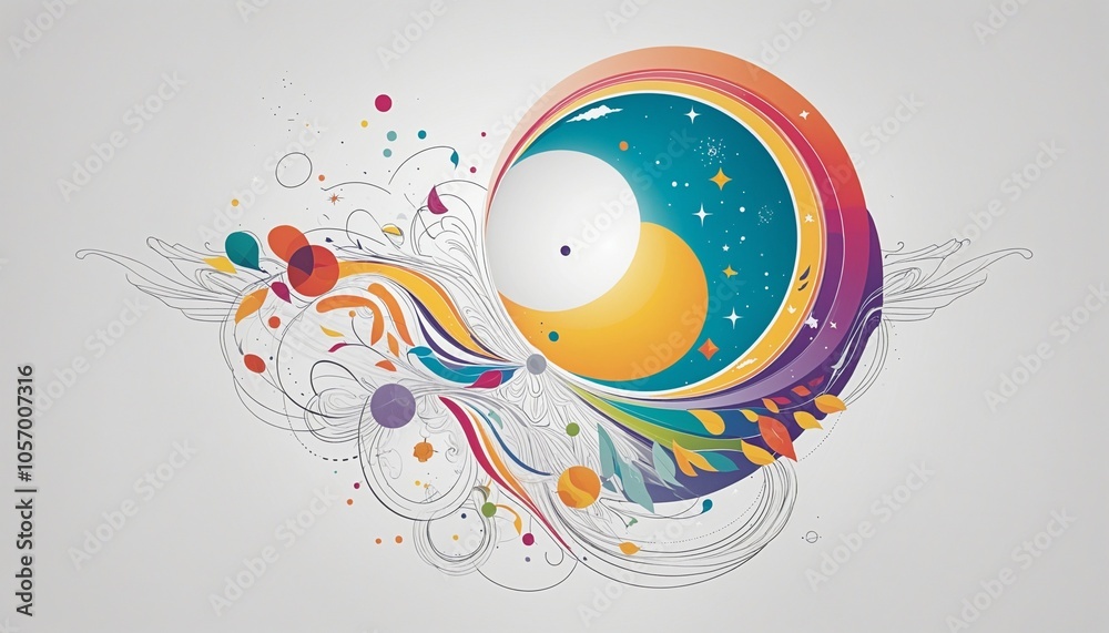 Obraz premium Geometric Celebrations of World Science Day: A Colorful Tribute to Peace and Development