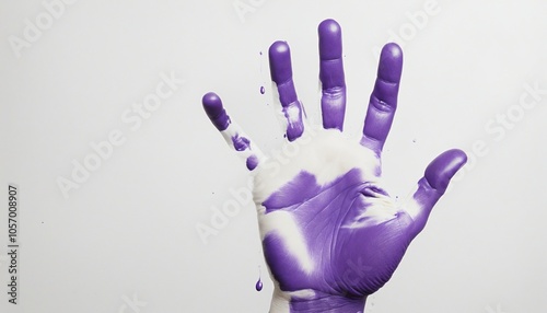 Obraz na płótnie Violet Handprint: A Symbol of Solidarity to End Violence Against Women w salonie