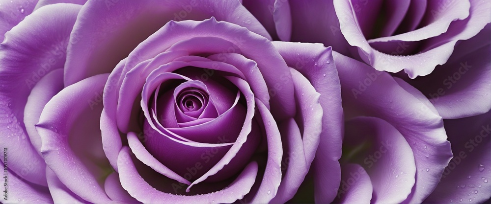 Elegant Watercolor Purple Rose on Wide Blurred Background with Copy Space Elegant Watercolor Purple Rose on Wide Blurred Background with Copy Space