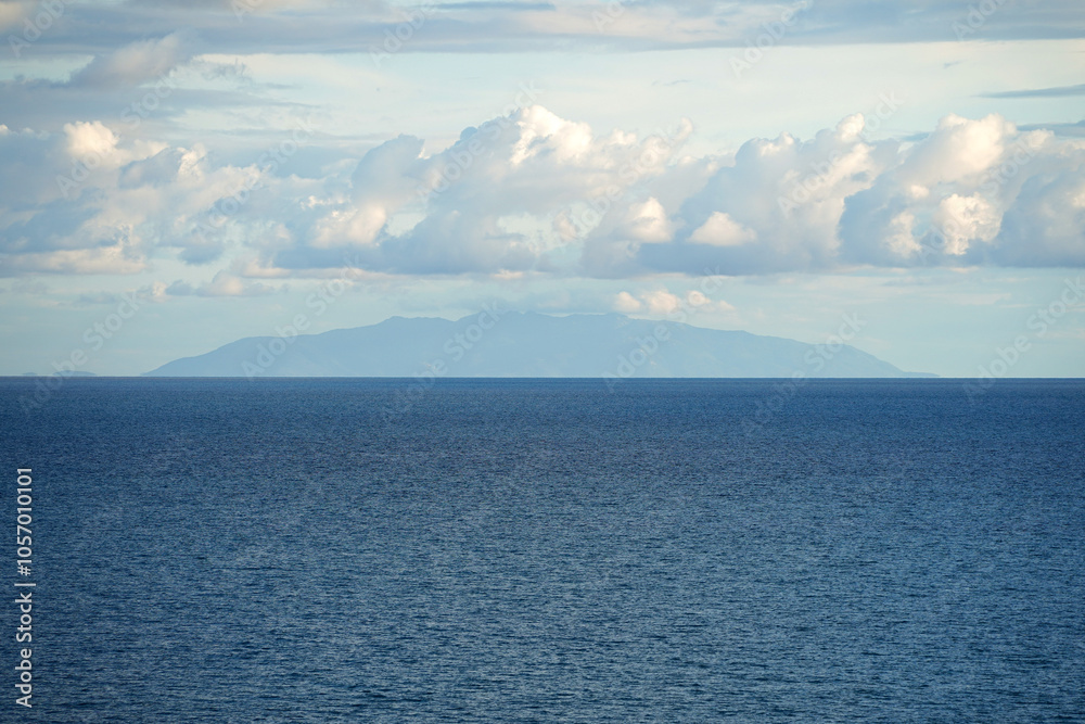 Silhouette of Elba Island in The Tyrrhenian Sea, Italy Silhouette of Elba Island in The Tyrrhenian Sea, Italy