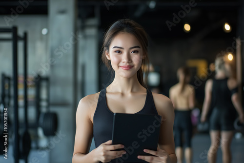 Energetic Asian Athlete Exercising Intensely Inside Dynamic Gym