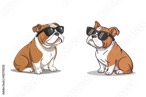 Too Cool Bulldog art vector eps