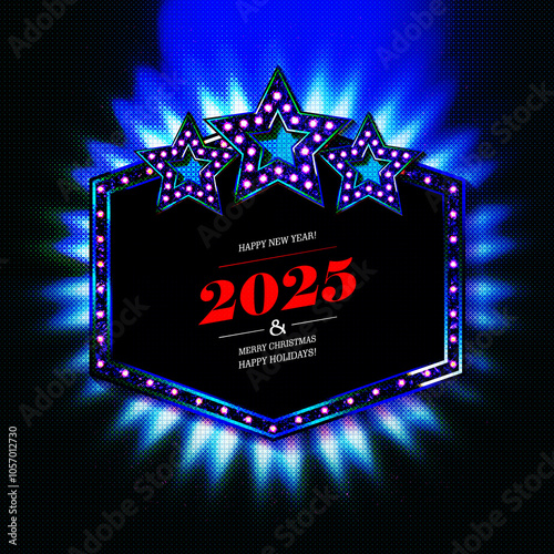 Simple Happy New Year 2025 poster design