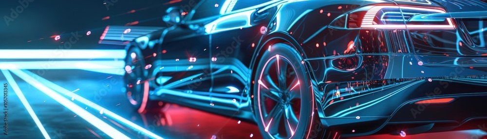 Highlight the edge features of electric cars through a mesmerizing 3D design Highlight the edge features of electric cars through a mesmerizing 3D design