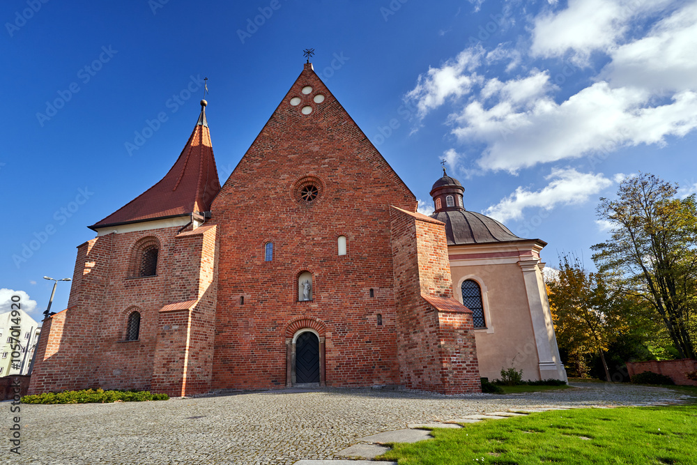 facade of a the late Romanesque church of the Knights Hospitaller in Poznan facade of a the late Romanesque church of the Knights Hospitaller in Poznan