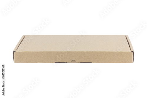 cardboard box for parcel, gift box isolated from background