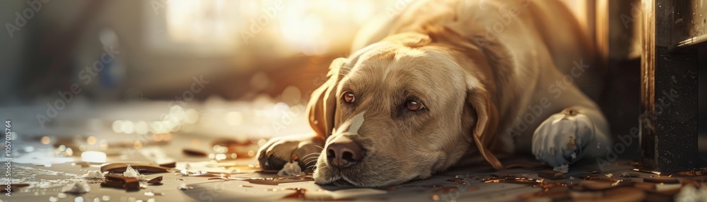 Obraz premium Illustrate the aftermath of pet accidents in stunning 3D model style, evoking empathy and awareness