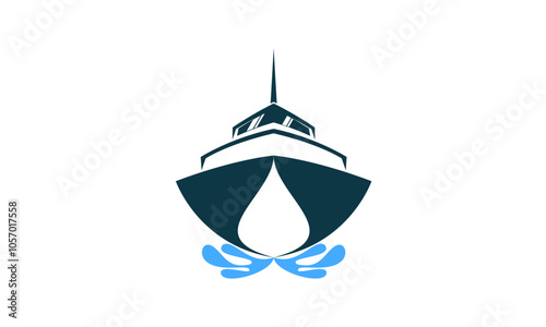 Cruise ship front illustration design vector