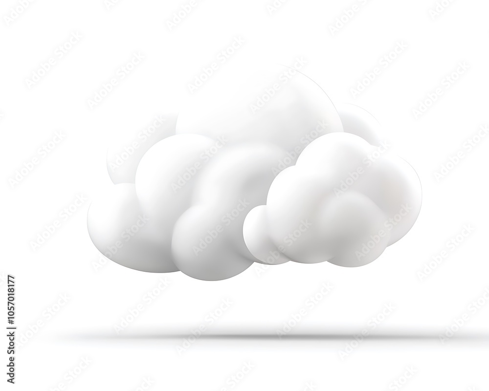 A vector illustration of an empty speech bubble in the shape of a cloud on a white background with a 3D rendering style in white color high resolution A vector illustration of an empty speech bubble in the shape of a cloud on a white background with a 3D rendering style in white color high resolution
