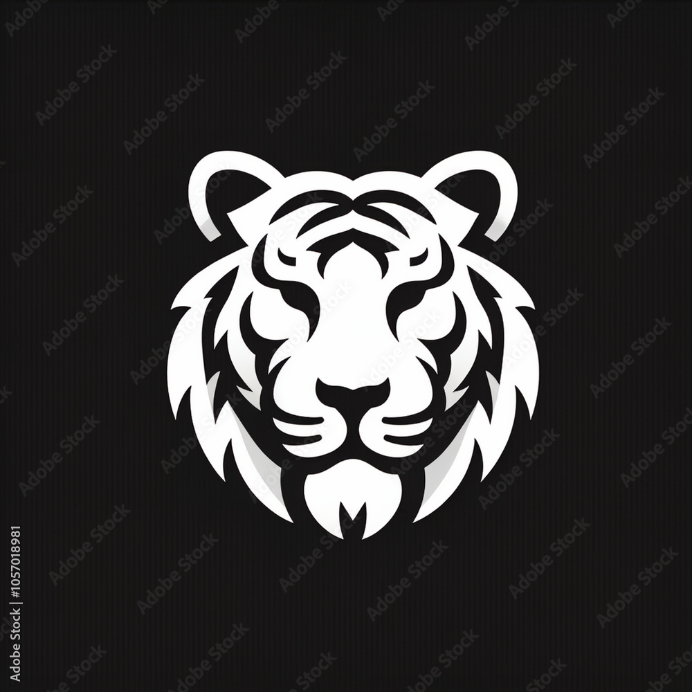 white tiger head logo minimalist