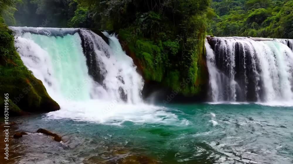 A breathtaking video of a majestic waterfall cascading down the rocks. A breathtaking video of a majestic waterfall cascading down the rocks.