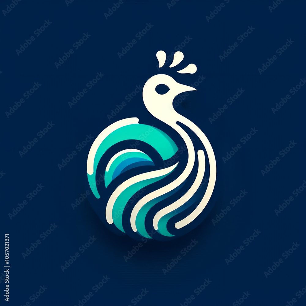 Fototapeta premium peacock logo minimalist
