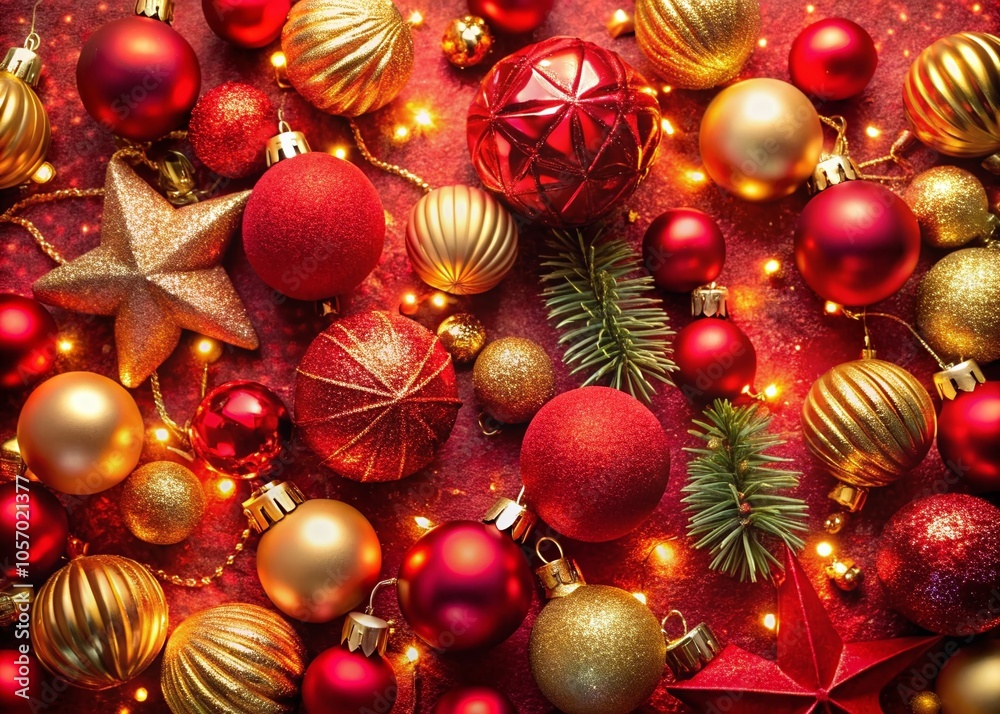Christmas and New Year Festive Background in Red Tones for Celebratory Decor and Seasonal Greetings Christmas and New Year Festive Background in Red Tones for Celebratory Decor and Seasonal Greetings