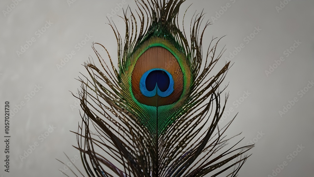 Fototapeta premium peacock feather close up