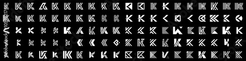 collection abstract letter K logo design. modern logotype K design with white color. vector illustration