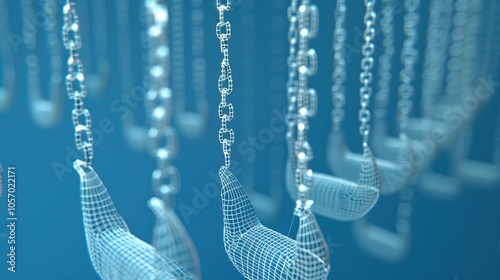closeupA powerful wireframe mesh rendering of a musical performance breaking through a brick wall, symbolizing the transformative power of music  ,AI Music Technology photo
