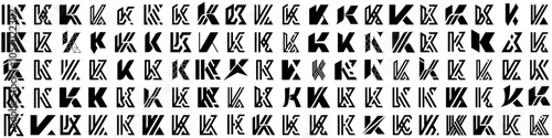 collection abstract letter K logo design. modern logotype K design with black color. vector illustration