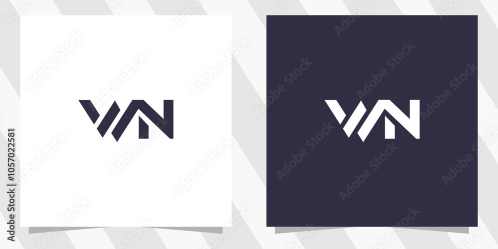 letter wn nw logo design