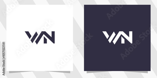 letter wn nw logo design