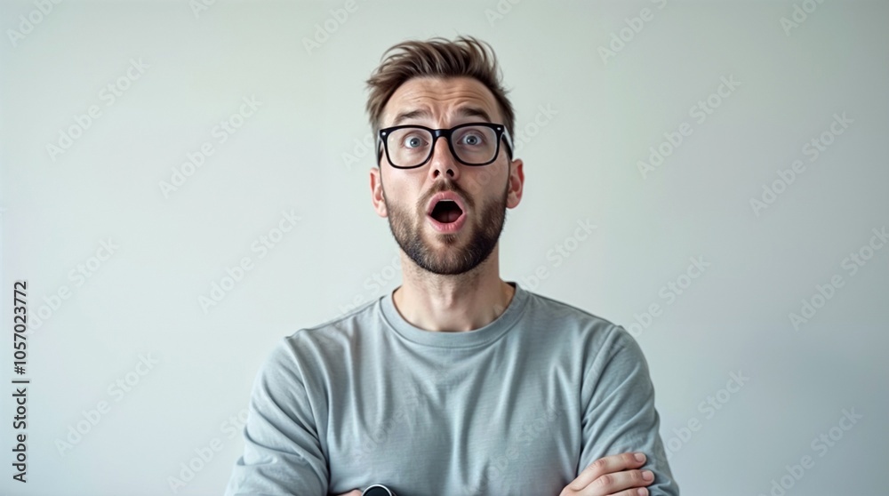 Naklejka premium man with a expression of surprise
