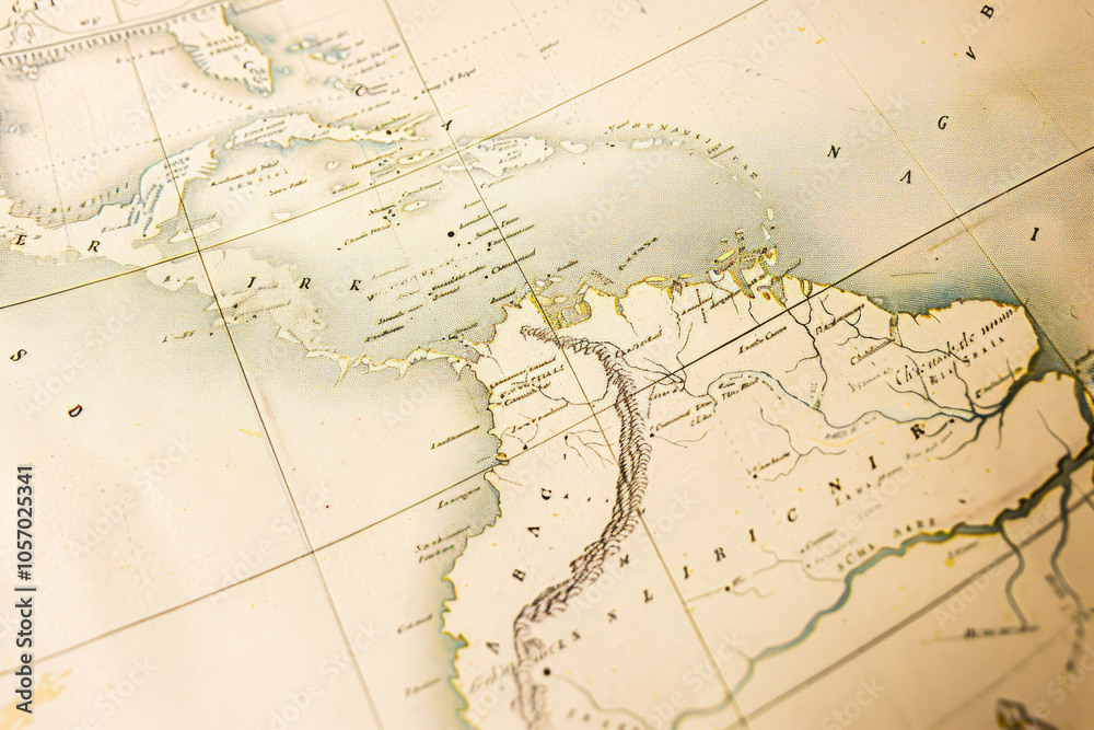 An antique map of the Caribbean region emphasizes its tropical allure and historical significance through detailed geographic features. An antique map of the Caribbean region emphasizes its tropical allure and historical significance through detailed geographic features.