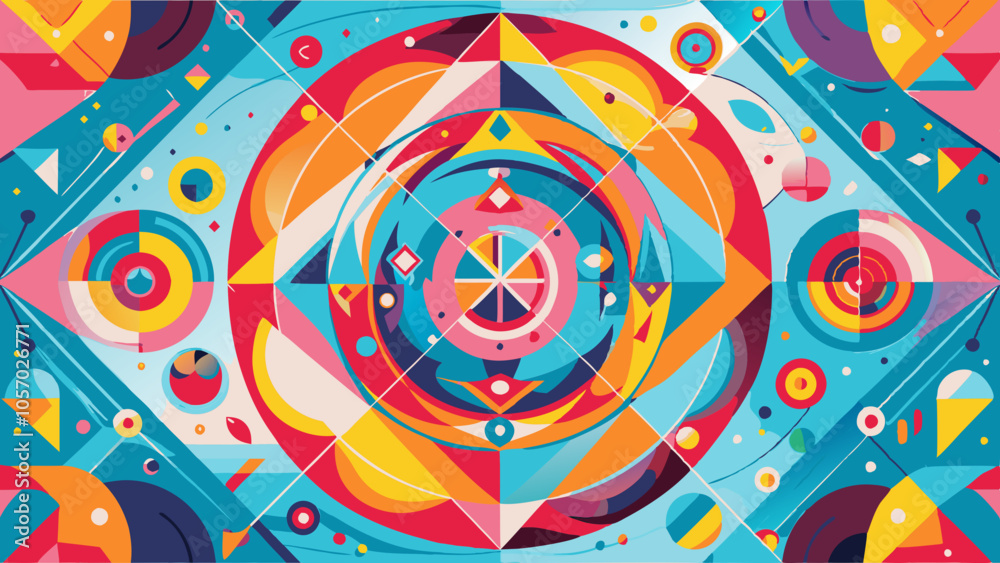 Fototapeta premium Vibrant Abstract Geometric Kaleidoscope Background