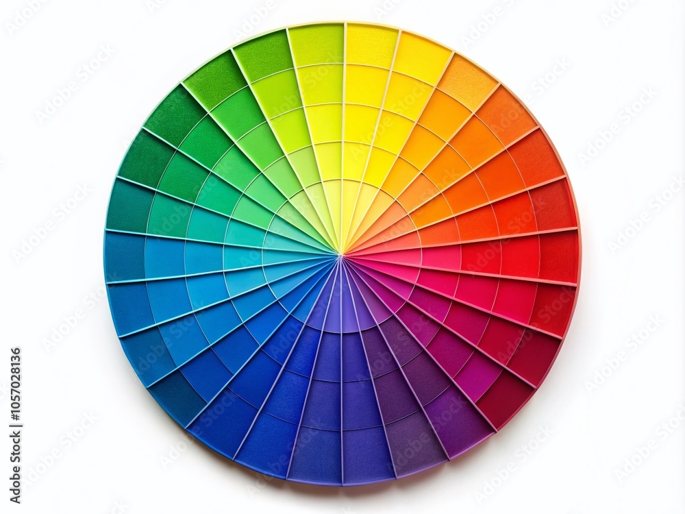 Obraz premium Color Wheel Palette Template for Art Schools - Rainbow Circle Divided into Twelve Parts for Creative Projects