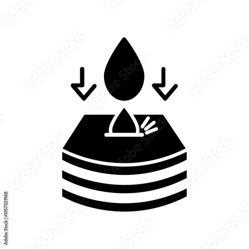 absorption icon flat line symbol set.