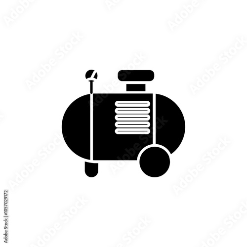 air compressor icon flat line symbol set.