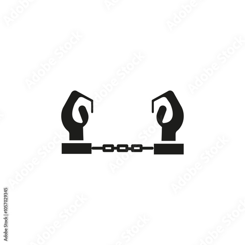 Arrested icon flat line symbol set.
