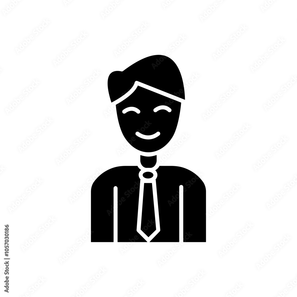Business man icon flat line symbol set.